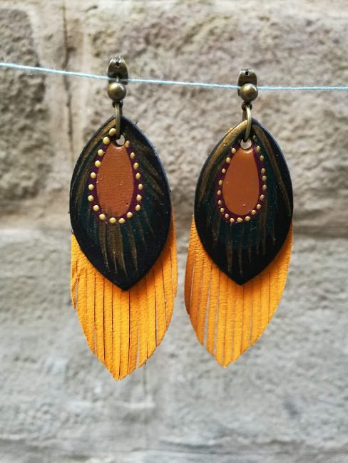 yellow stud earrings rossymina