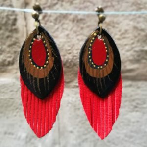 red and black earrings