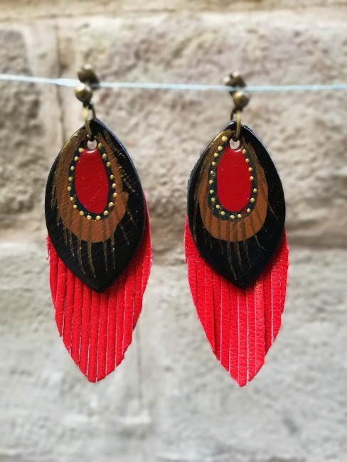 red and black earrings