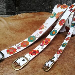 white belt with flowers