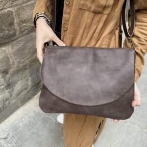 brown leather bag