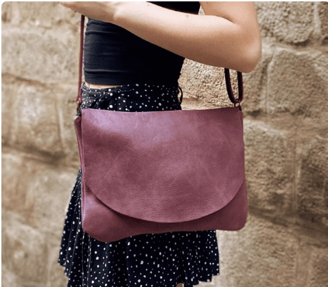 Bossa de pell color vi wine leather bag