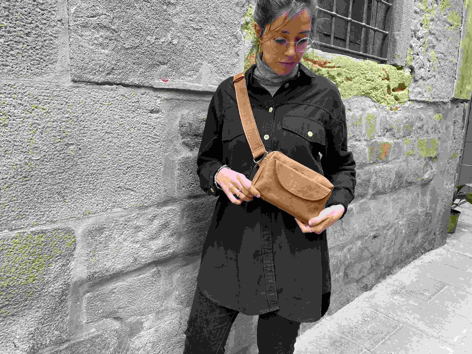 Riñonera de color marrón claro Riñonera de color marrón claro