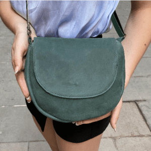 sac rond en cuir vert