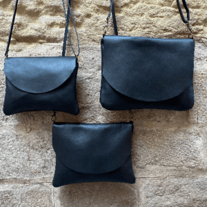 black leather bag
