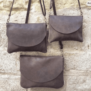 brown leather bag