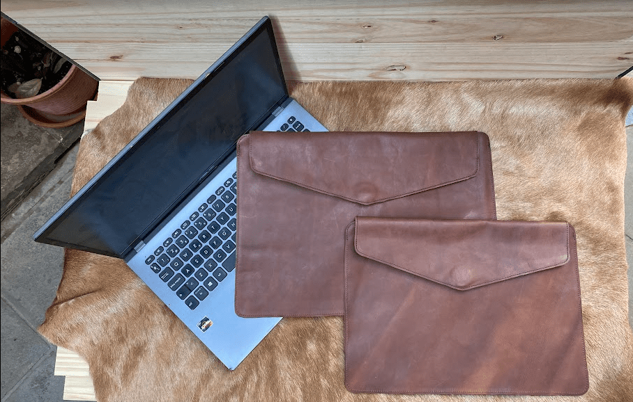 Leather laptop case