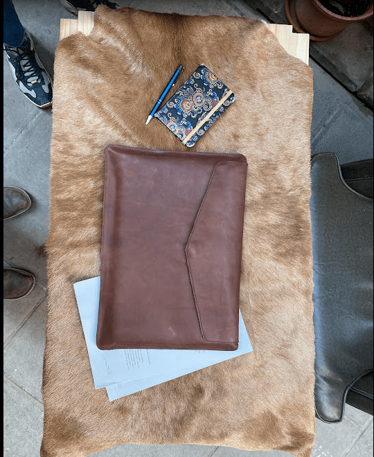 Chestnut brown leather laptop case Leather laptop case