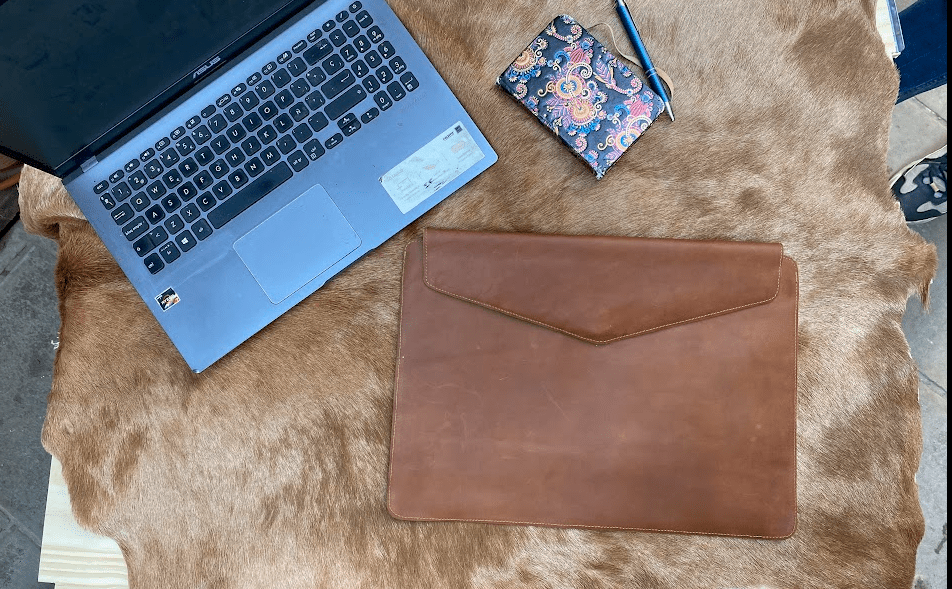 Leather laptop case