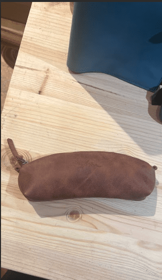 Leather case for handmade pencils brown pencil case